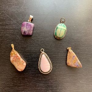 Lot of Natural Stone Necklace Pendants